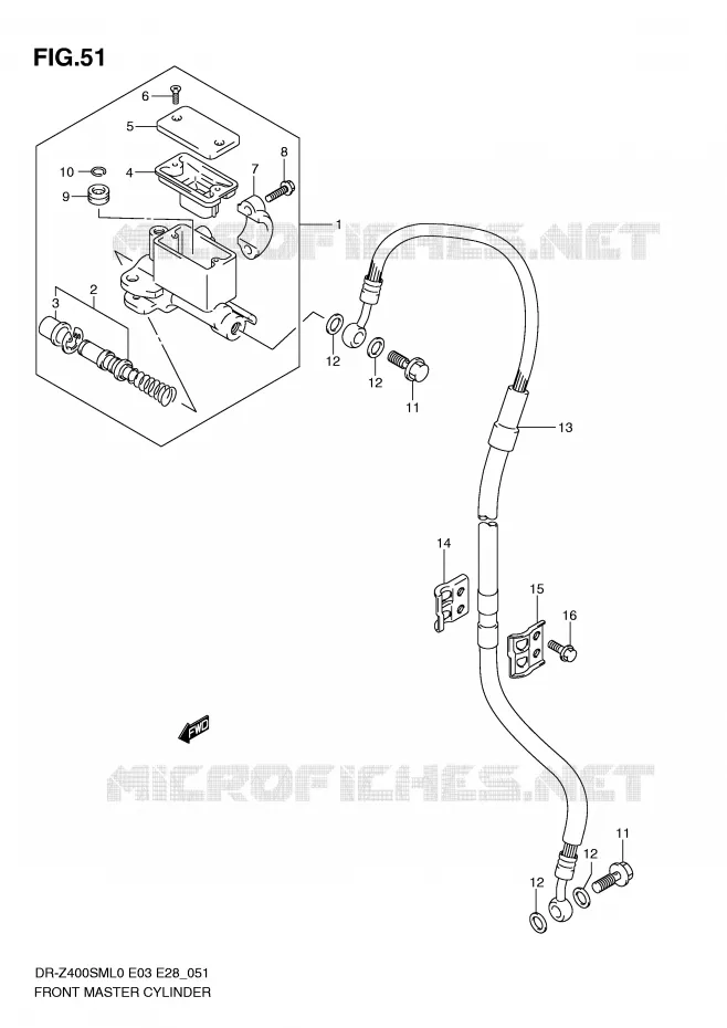 FRONT HOOFDREMCILINDER Suzuki MOTO 400 DR-Z 2010  DR-Z400SML0(E3/E28)