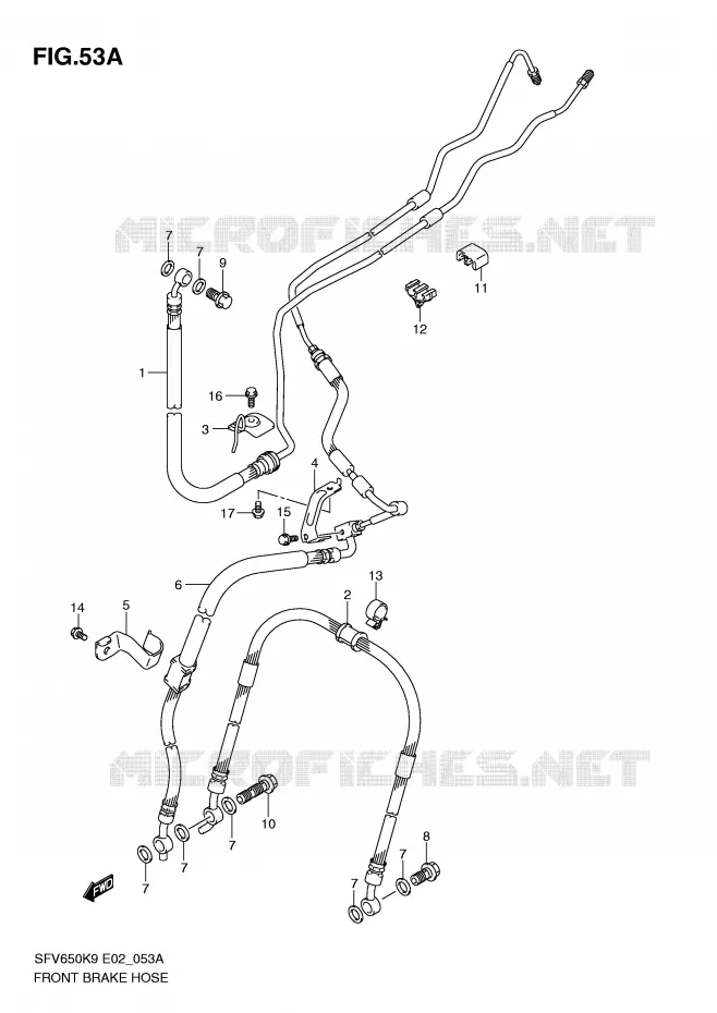 FRONT REMSLANG(SFV650AK9/UAK9/AL0/UAL0) Suzuki MOTO 650 GLADIUS 2010  SFV650AL0(E2)