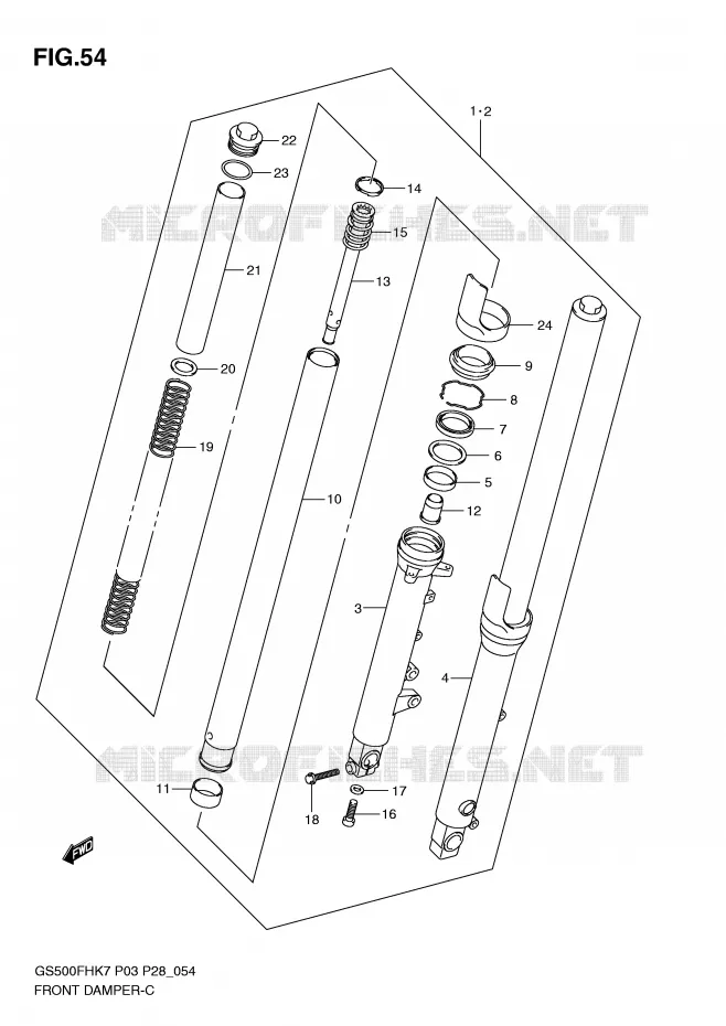 FRONT SCHOKDEMPER Suzuki MOTO 500 GS-F 2008  GS500FHK8(P3)
