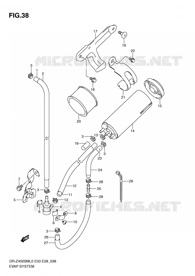 FUEL EVAP SYSTEM (E33) Suzuki MOTO 400 DR-Z 2010  DR-Z400SML0(E3/E28)