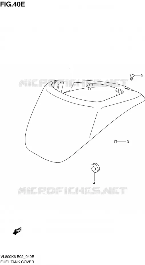 FUEL TANK COVER (MODEL K9/L0) Suzuki MOTO 800 VOLUSIA 2006  VL800CK6(E2)