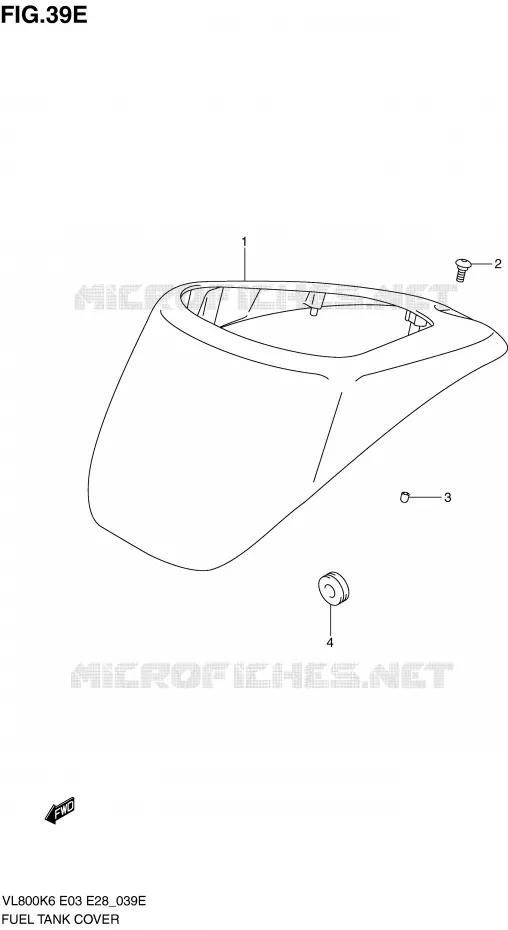 FUEL TANK COVER (MODEL K9/L0) Suzuki MOTO 800 VOLUSIA 2006  VL800TK6(E3/E28)
