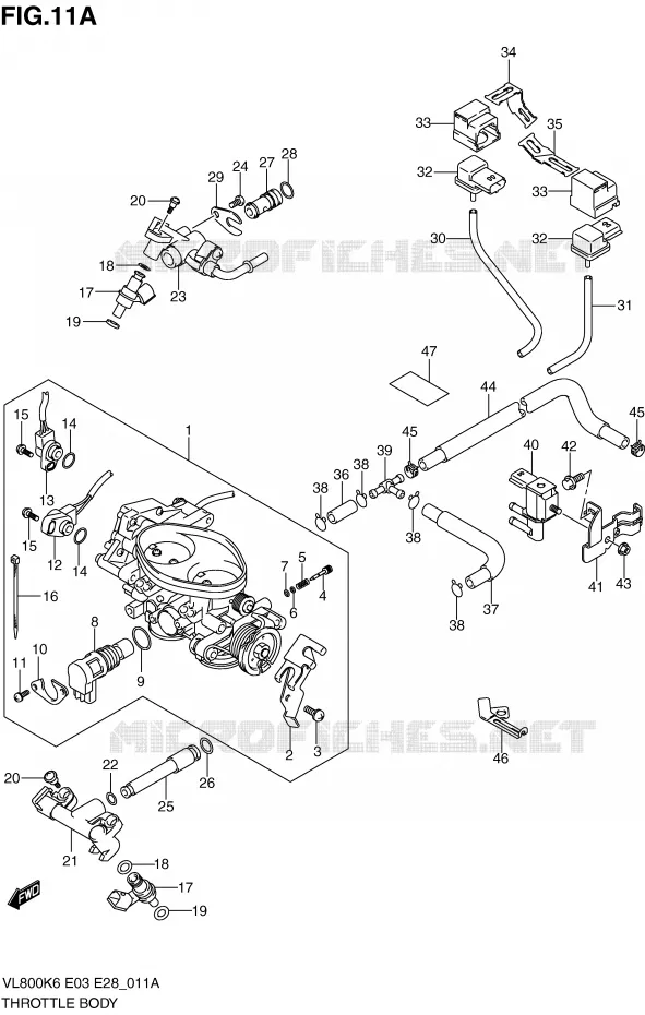 GASKLEPHUIS (MODEL K9/L0) Suzuki MOTO 800 INTRUDER 2007  VL800TK7(E3/E28)