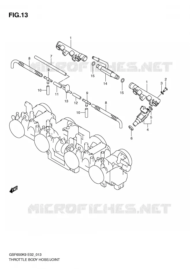 GASKLEPHUIS SLANG / JOINT Suzuki MOTO 650 BANDIT 2010  GSF650SL0(E2)
