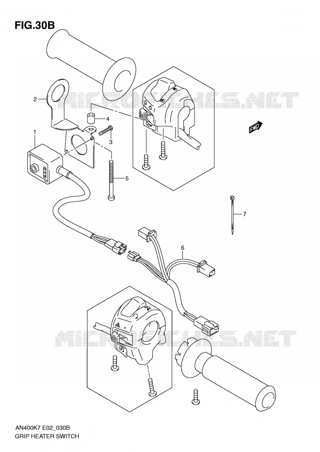 GRIP HEATER (AN400ZK9/ZL0) Suzuki SCOOTER 400 BURGMAN 2008  AN400K8(E2)