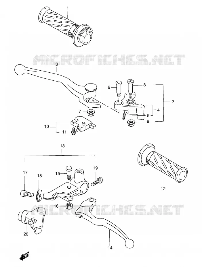 HANDGRIPS - LEVERS Suzuki MOTO 500 GS-E 1997  GS500EUV(E2)