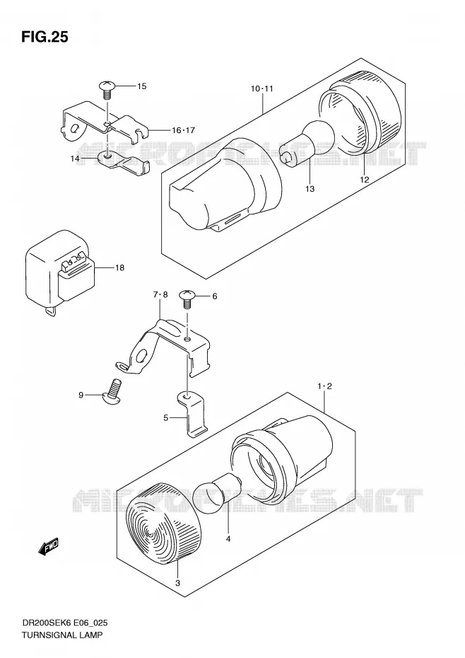 INDICATOREN (E6) Suzuki MOTO 200 DR 2008  DR200SEK8(E6)