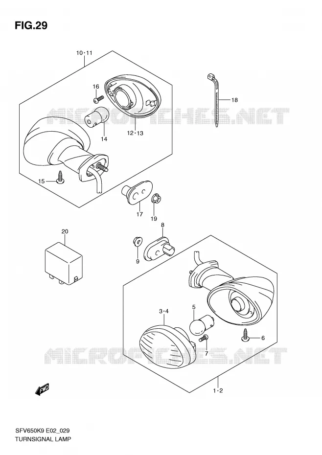 INDICATOREN Suzuki MOTO 650 GLADIUS 2009  SFV650UK9(E2)