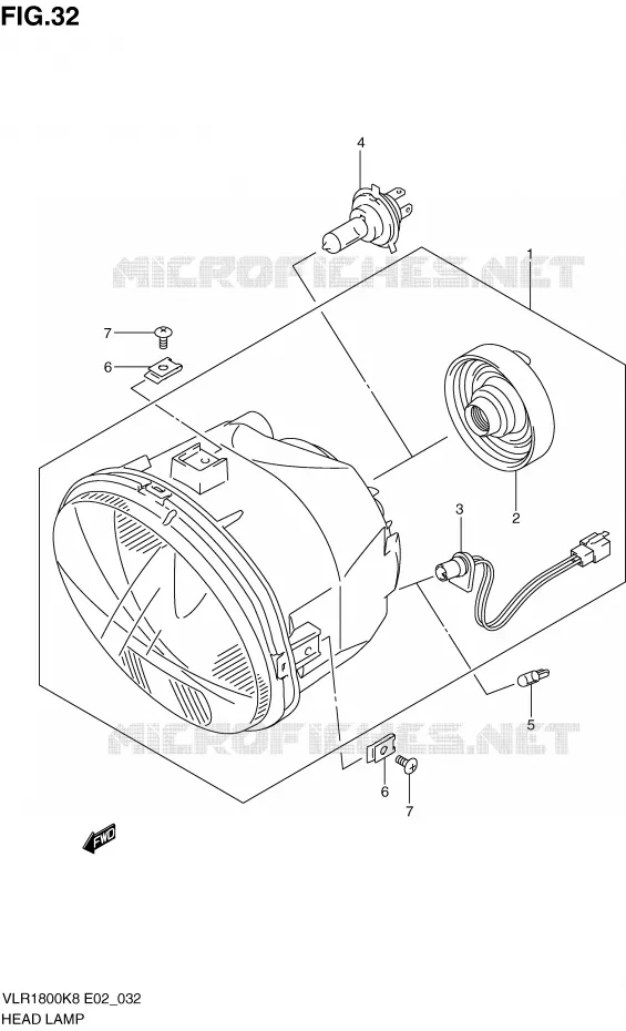 KOPLAMP Suzuki MOTO 1800 INTRUDER 2010  VLR1800UFL0(E2)