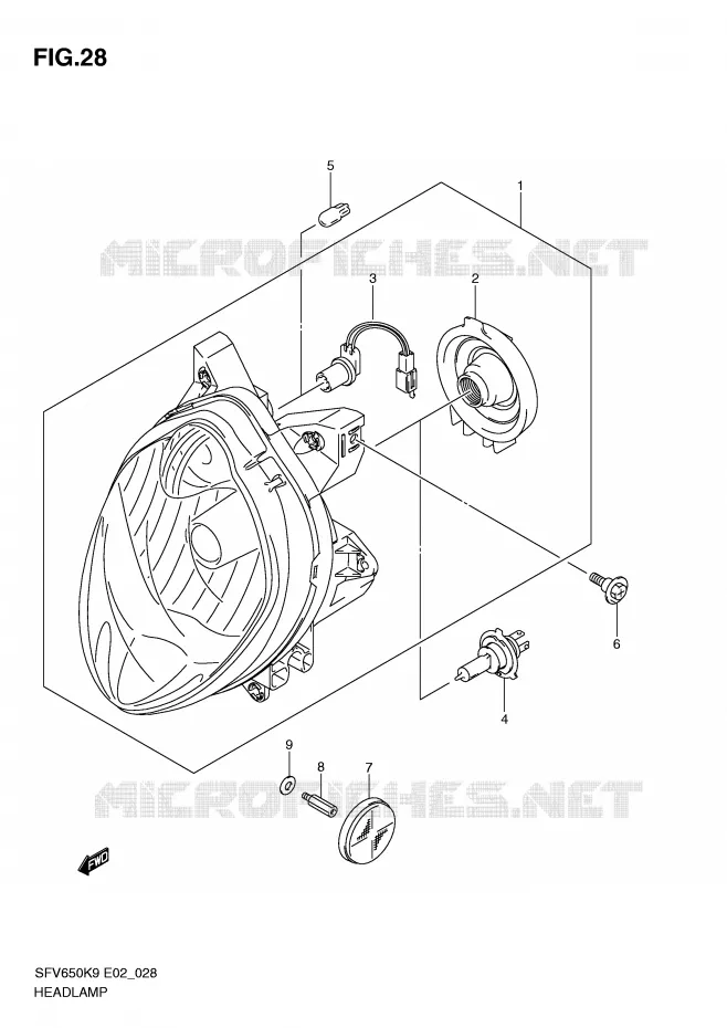 KOPLAMP Suzuki MOTO 650 GLADIUS 2010  SFV650AL0(E2)