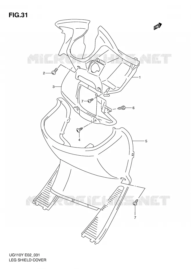 LEG SHIELD Suzuki SCOOTER 110 UG 2001  UG110K1(E2)