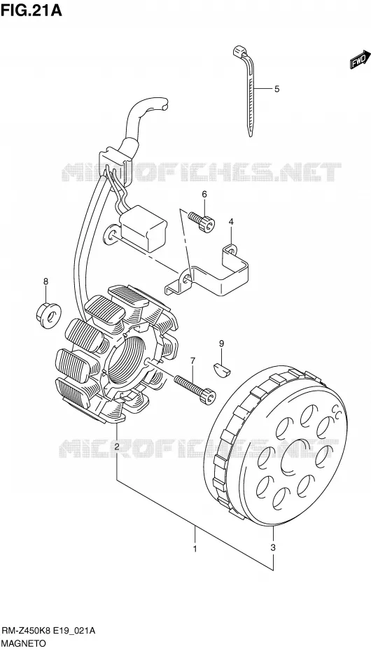 ONTSTEKING (RM-Z450L0/L1) Suzuki MOTO 450 RM-Z 2011  RM-Z450L1(E19)