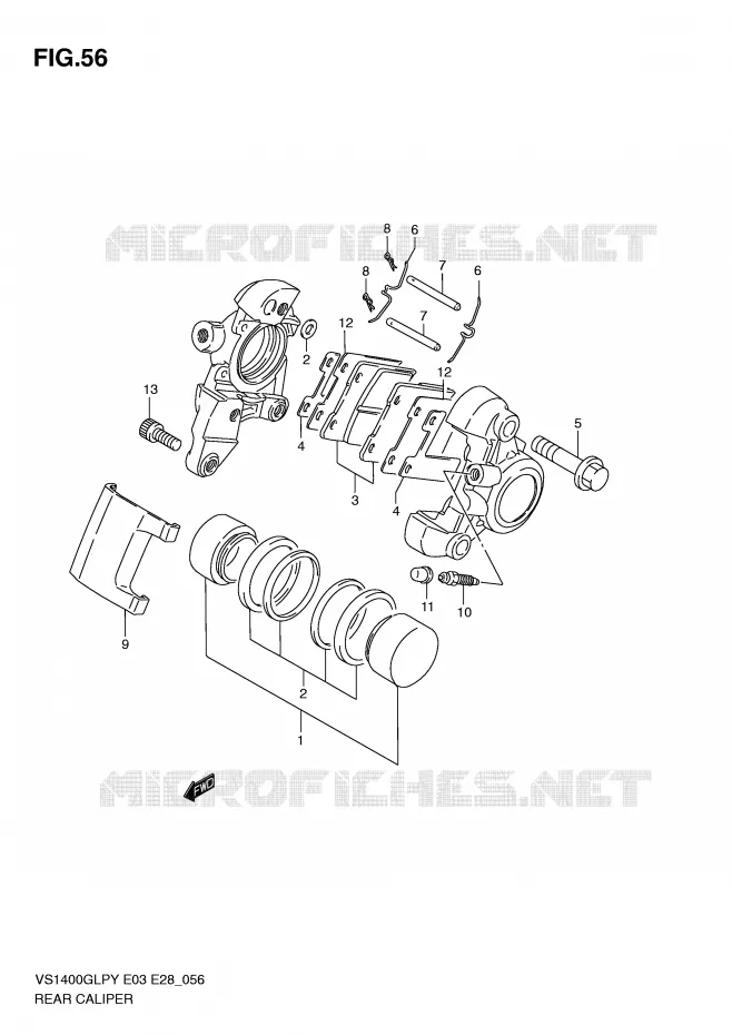 REAR CALIPER Suzuki MOTO 1400 INTRUDER 2000  VS1400GLPY(E3/E28)