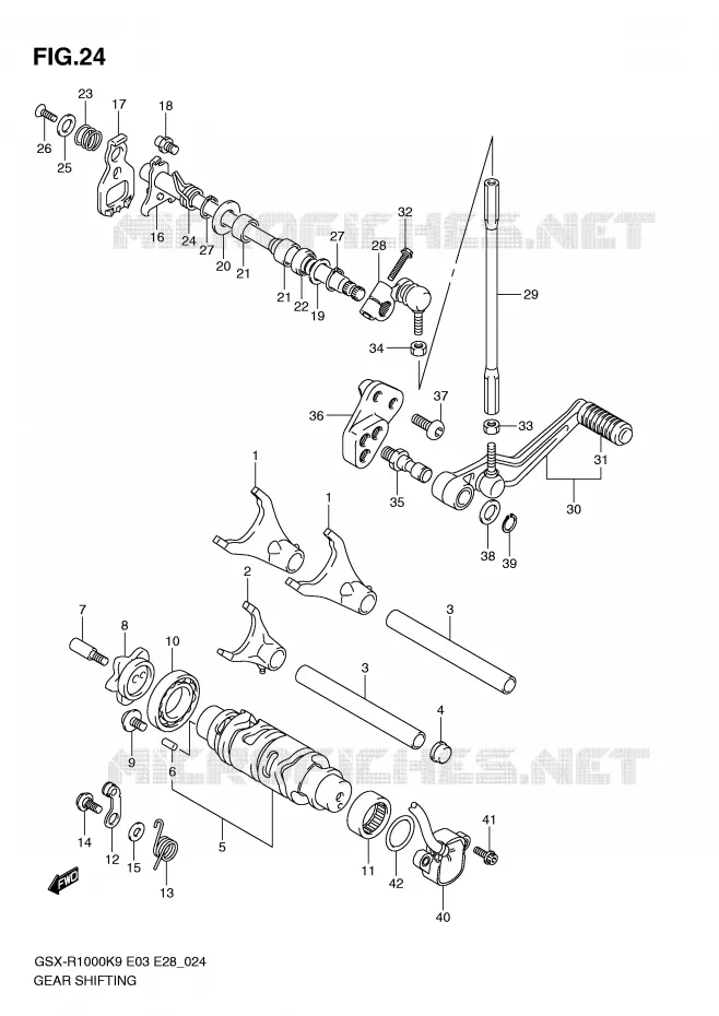 SCHAKELEN ASSY Suzuki MOTO 1000 GSX-R 2009  GSX-R1000K9(E3/E28)