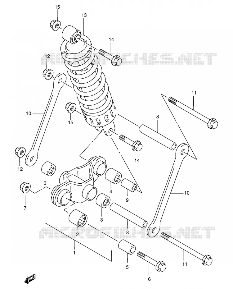 SCHOKBREKER AANEENSCHAKELING Suzuki MOTO 500 GS-E 2000  GS500EY(E2)