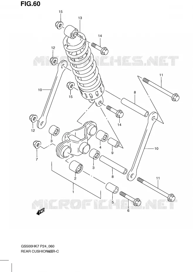 SCHOKBREKER AANEENSCHAKELING Suzuki MOTO 500 GS-E 2010  GS500HL0(P24)