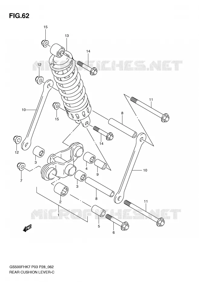 SCHOKBREKER AANEENSCHAKELING Suzuki MOTO 500 GS-F 2009  GS500FHK9(P3)