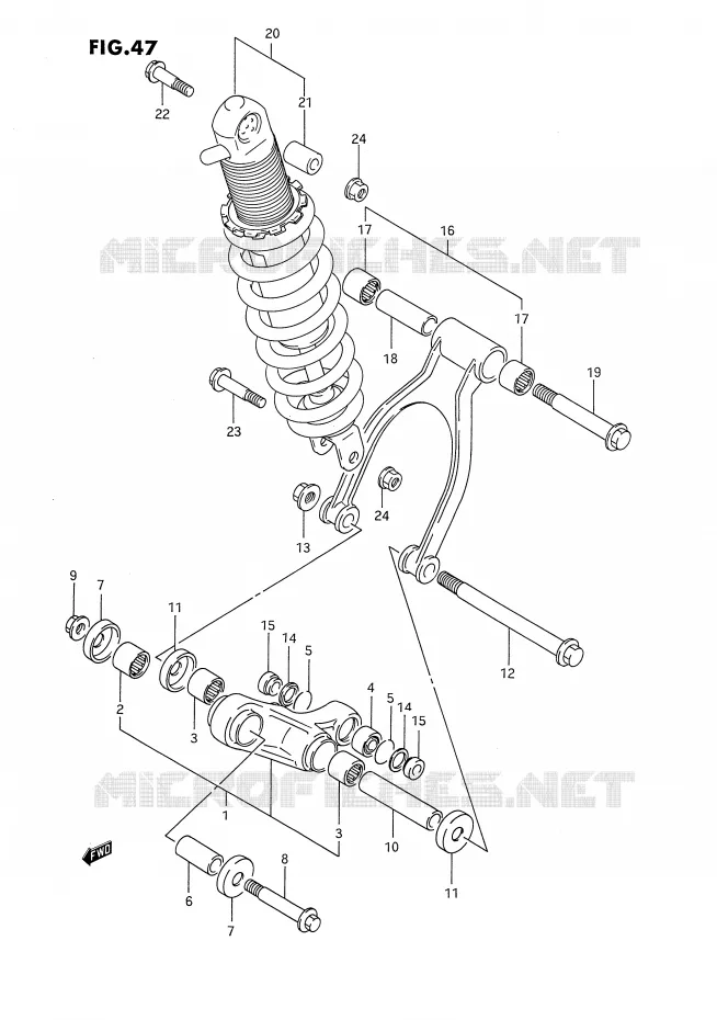 SCHOKBREKER AANEENSCHAKELING Suzuki MOTO 650 DR 1994  DR650RR(E4)