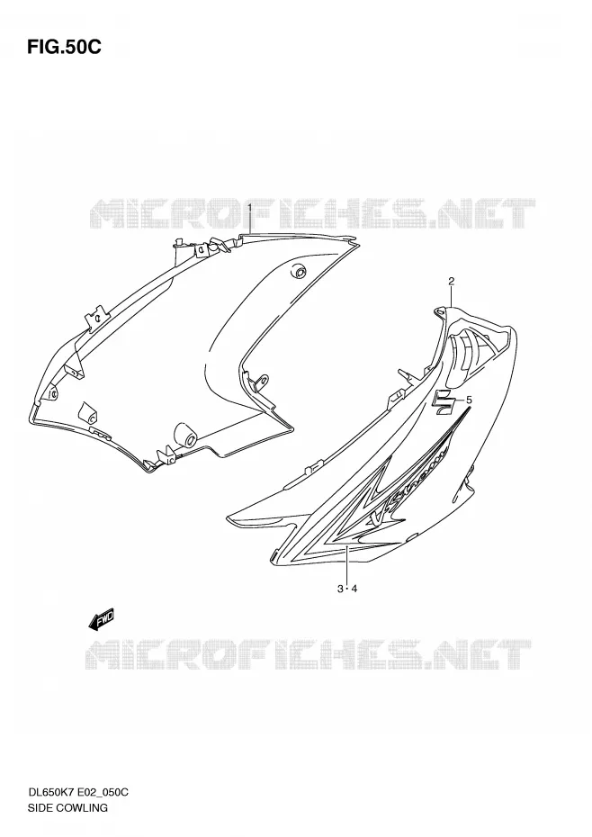 SIDE KUIP (MODEL L0) Suzuki MOTO 650 V-STROM 2009  DL650AUEK9(E2)