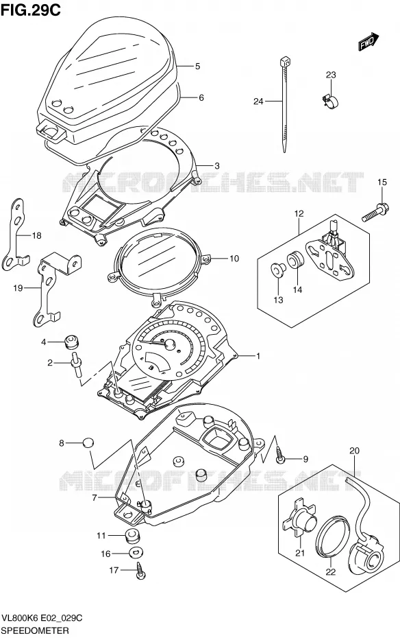 SNELHEIDSMETER (MODEL K9) Suzuki MOTO 800 VOLUSIA 2007  VL800CUEK7(E2)
