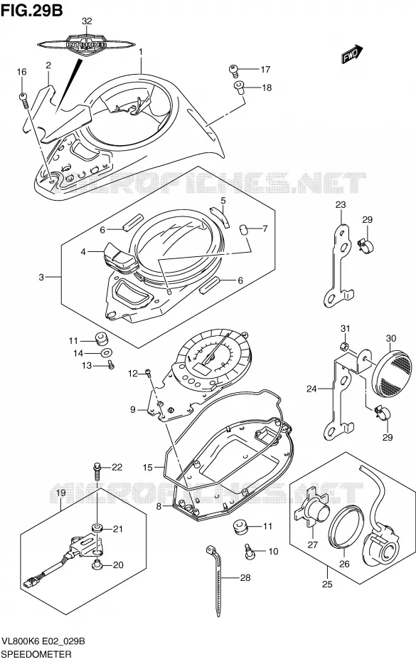 SNELHEIDSMETER (VL800CK7/CK8/CUEK8) Suzuki MOTO 800 VOLUSIA 2010  VL800CUEL0(E2)