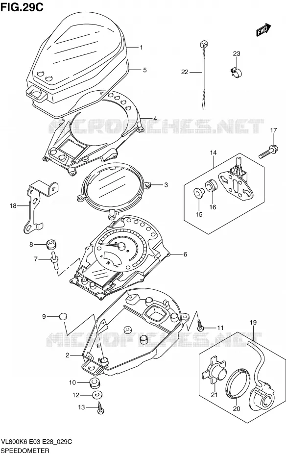 SNELHEIDSMETER (VL800K9/CK9) Suzuki MOTO 800 VOLUSIA 2009  VL800TK9(E3/E28)