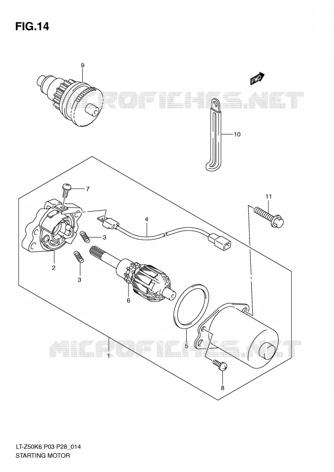 STARTMOTOR (MODEL K6/K7/K8) Suzuki QUAD 50 QUADSPORT 2006  LT-Z50K6(P3/P28)