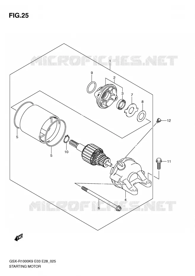 STARTMOTOR Suzuki MOTO 1000 GSX-R 2010  GSX-R1000ZL0(E3/E28)
