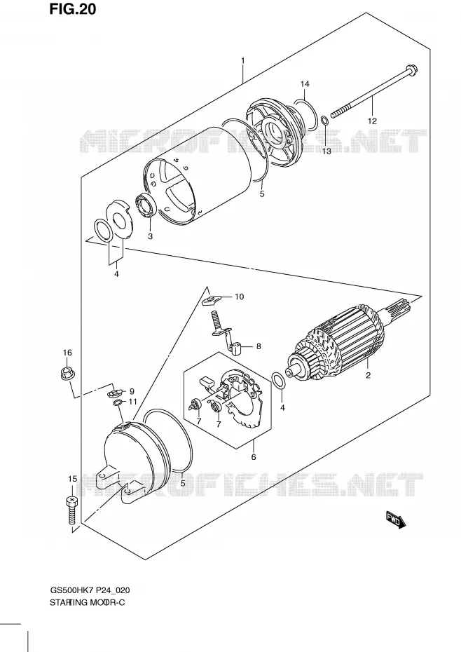 STARTMOTOR Suzuki MOTO 500 GS-F 2009  GS500FHK9(P24)