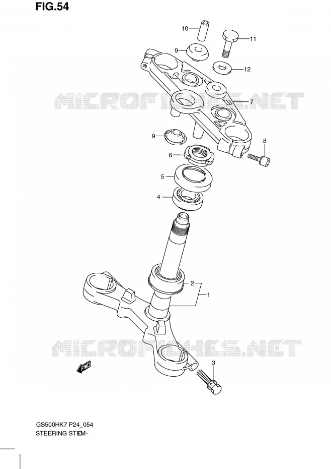 STUURKOLOM (GS500FH) Suzuki MOTO 500 GS-F 2007  GS500FHK7(P24)