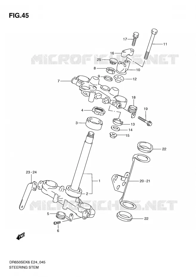 STUURKOLOM Suzuki MOTO 650 DR 2010  DR650SEL0(E24)