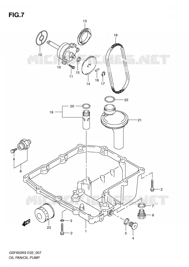 SUMP - OLIEPOMP  Suzuki MOTO 650 BANDIT 2010  GSF650SUL0(E2)