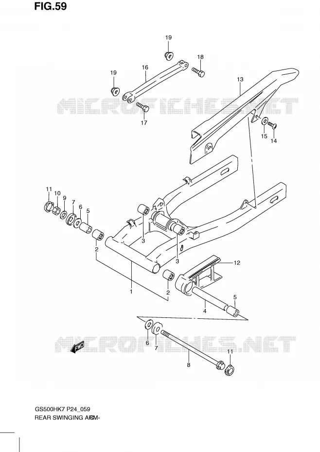 SWINGARM Suzuki MOTO 500 GS-F 2007  GS500FHK7(P24)