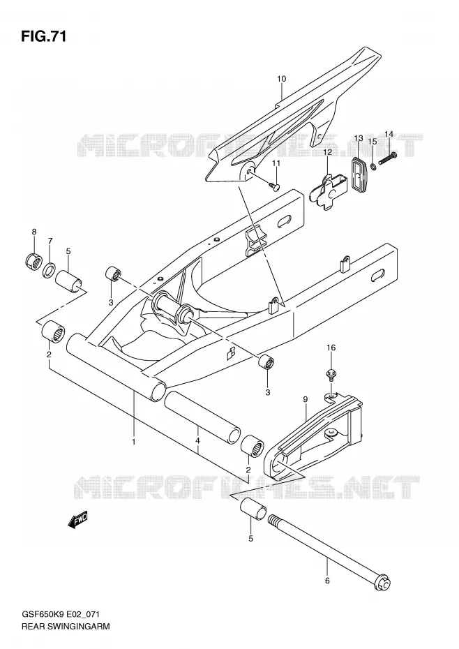 SWINGARM Suzuki MOTO 650 BANDIT 2010  GSF650SL0(E2)