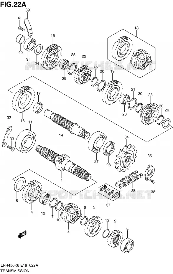 TRANSMISSION (MODEL K8/K9/L0) Suzuki QUAD 450 QUADRACER 2009  LT-R450ZK9(E19)