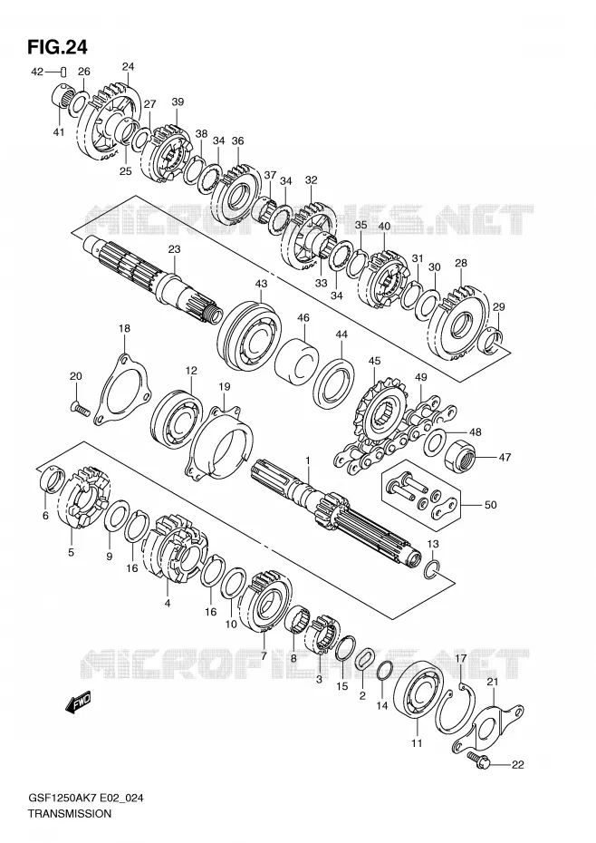 TRANSMISSION Suzuki MOTO 1250 BANDIT-S 2007  GSF1250SAK7(E2)