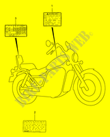 WAARSCHUWINGSLABEL (MODELE T/V/W/X/Y) voor Suzuki INTRUDER 1400 2000