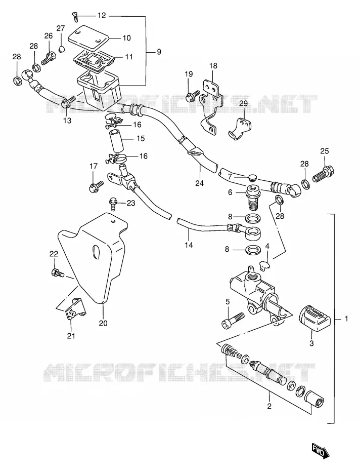 ACHTER HOOFDREMCILINDER Suzuki MOTO 1400 INTRUDER 1996  VS1400GLPT(E2)