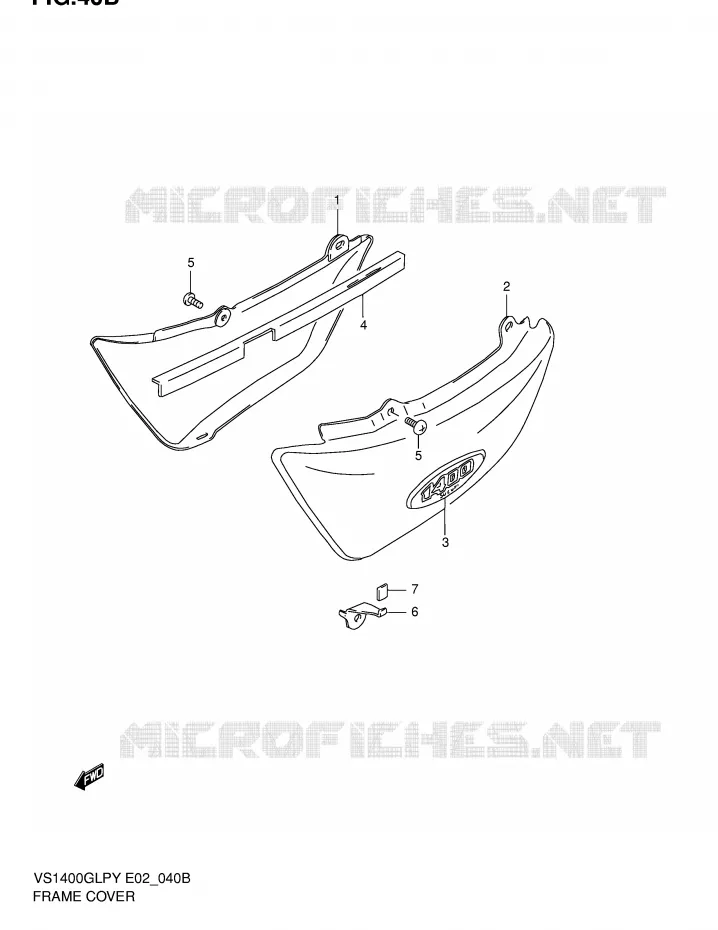 ACHTER KUIP  (MODELE K2/K3) Suzuki MOTO 1400 INTRUDER 2002  VS1400GLPK2(E2)