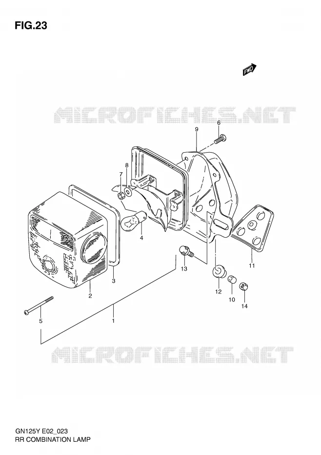 ACHTERLICHT (MODELE V/W/X E1,E71,P9) Suzuki MOTO 125 GN 2000  GN125EY(E2)