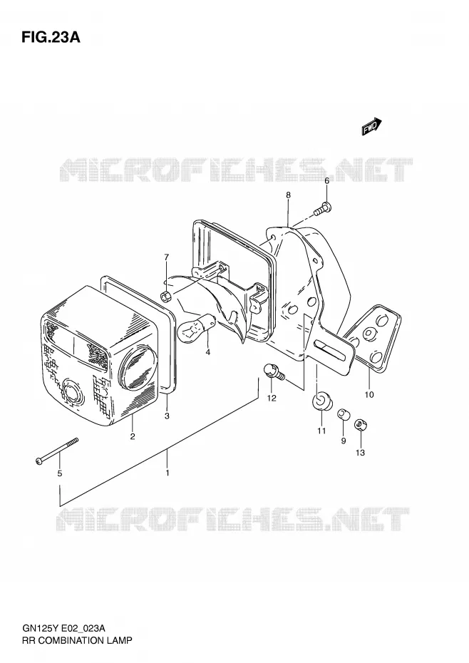 ACHTERLICHT (MODELE V/W/X E2,E4,E21) Suzuki MOTO 125 GN 1999  GN125EX(E2)