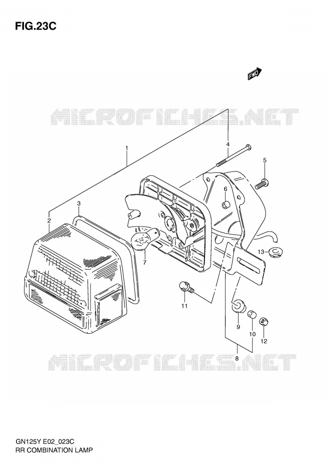 ACHTERLICHT (MODELE V/W/X/Y/K1 E1,E30) Suzuki MOTO 125 GN 1999  GN125EX(E2)