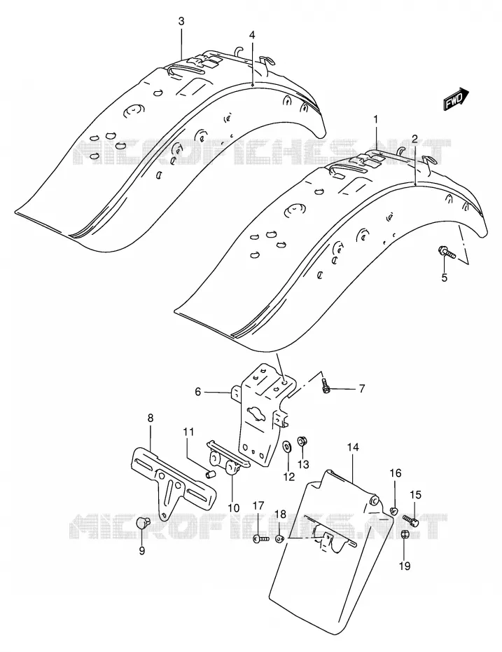 ACHTERSPATBORD (MODELE V/W) Suzuki MOTO 1400 INTRUDER 2003  VS1400GLPK3(E2)