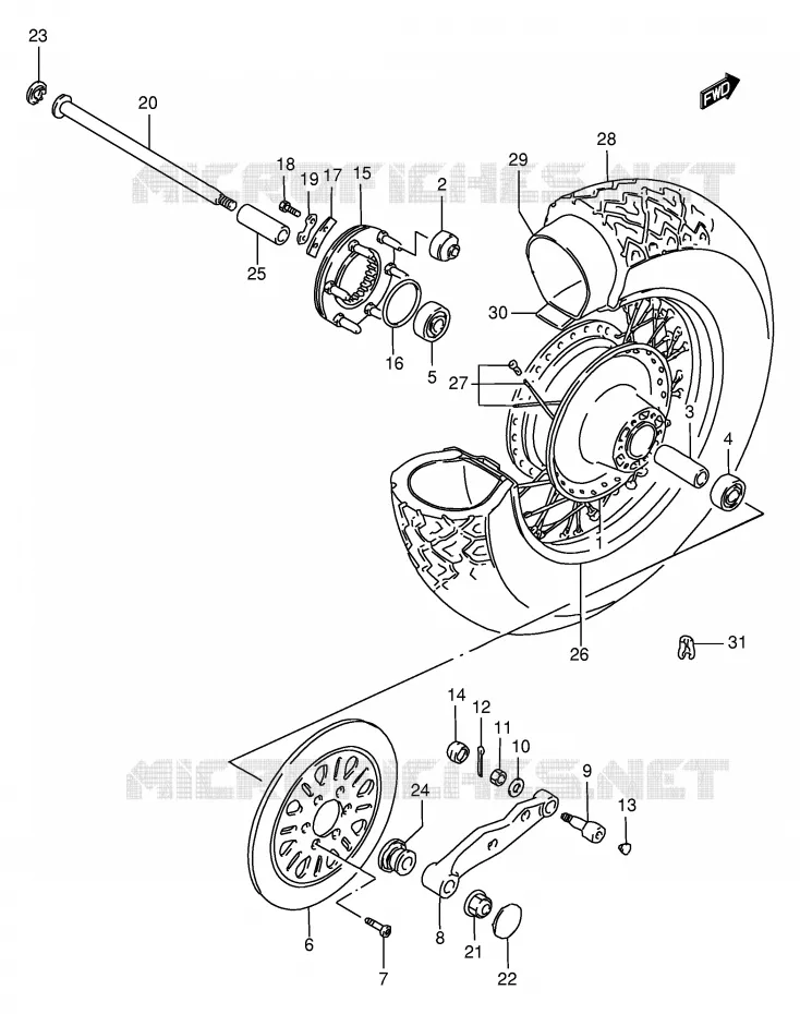 ACHTERWIEL Suzuki MOTO 1400 INTRUDER 1996  VS1400GLPT(E2)