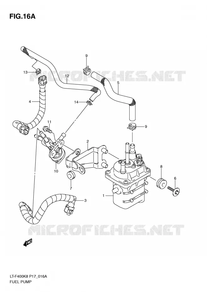 BENZINE POMP (MODEL L0) Suzuki QUAD 400 KINGQUAD 2010  LT-F400L0(P17)