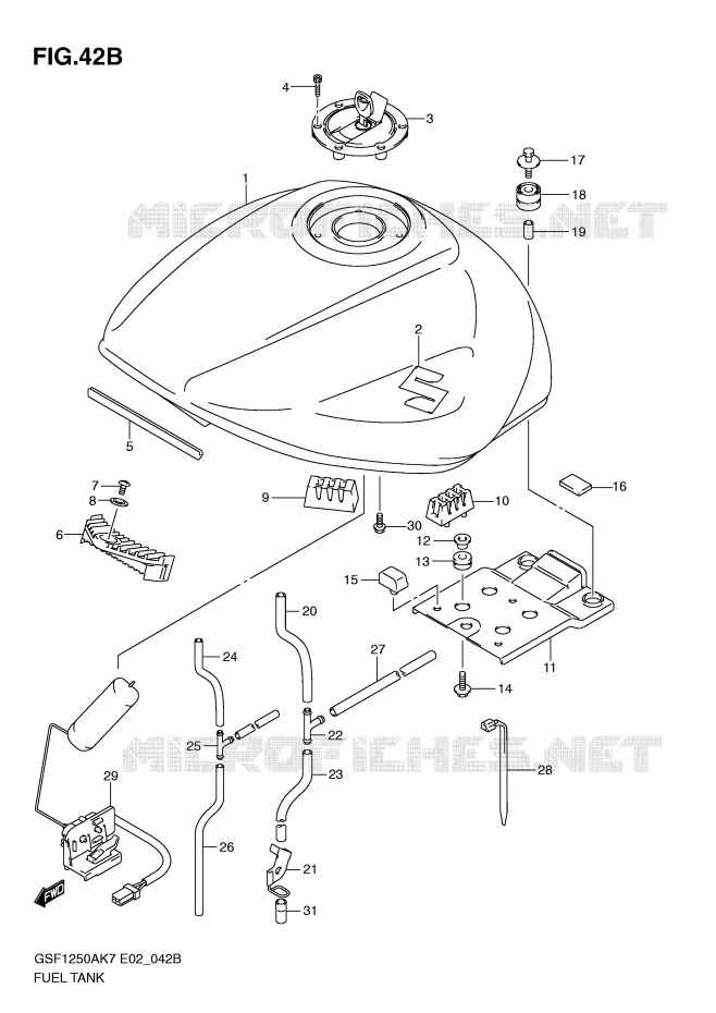 BENZINETANK (MODEL L0) Suzuki MOTO 1250 BANDIT-S 2009  GSF1250SK9(E2)