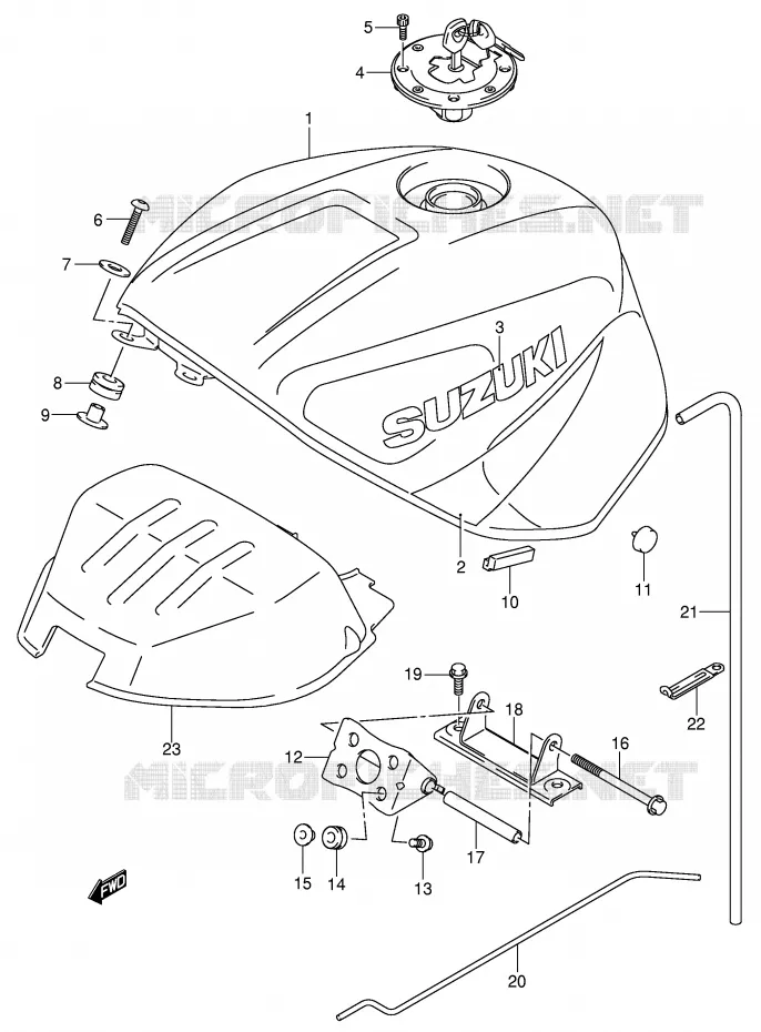 BENZINETANK (MODELE K1) Suzuki MOTO 750 GSX-R 2000  GSX-R750U2Y(E2)