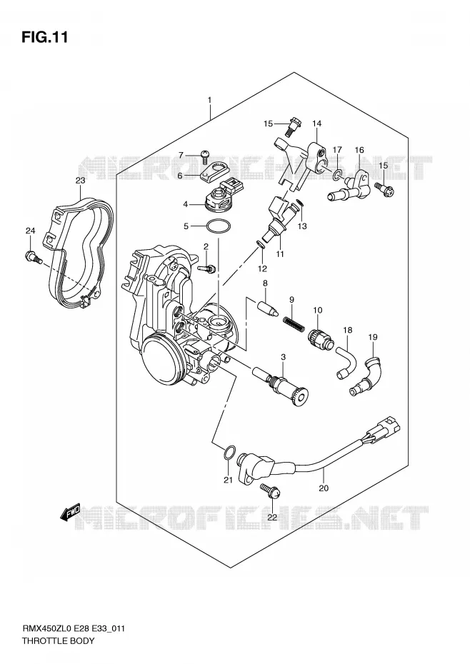 BRANDSTOFINJECTIE ASSY Suzuki MOTO 450 RMX-Z 2010  RMX450ZL0(E28/E33)