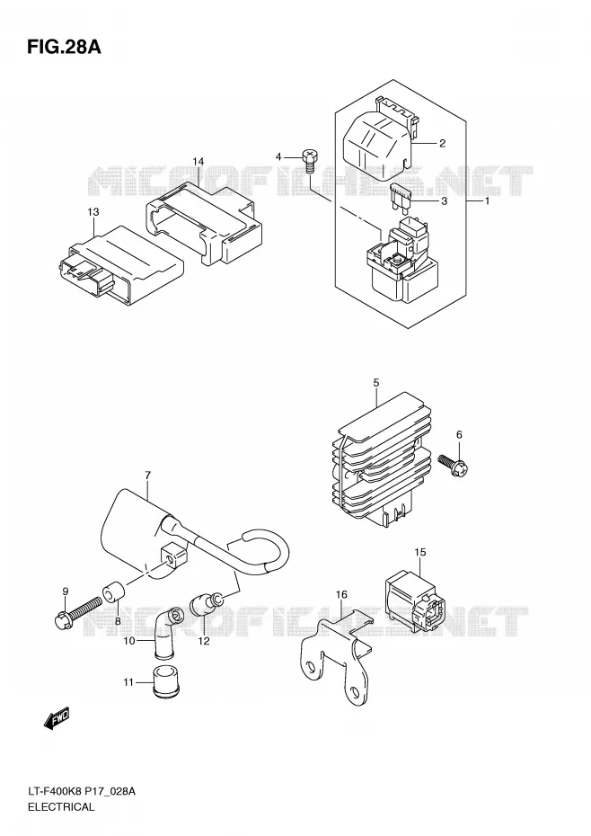 ELEKTRISCH (MODEL L0) Suzuki QUAD 400 KINGQUAD 2008  LT-F400K8(P17)
