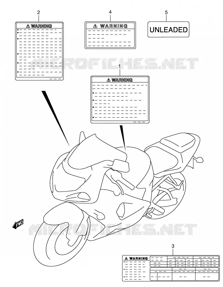 ETIKET (MODELE Y/K1) Suzuki MOTO 750 GSX-R 2002  GSX-R750U1K2(E2)